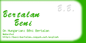 bertalan beni business card