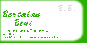 bertalan beni business card